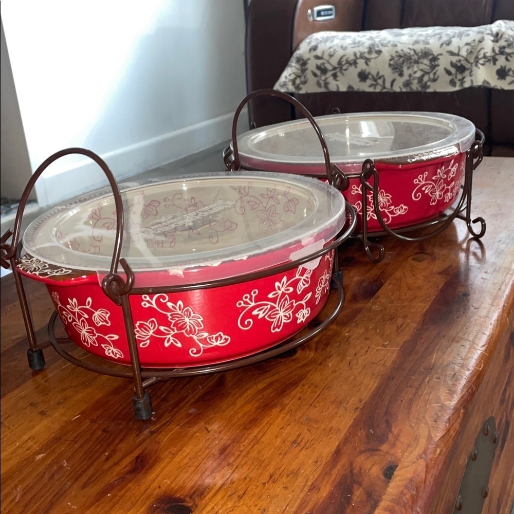 Vintage Temp-Tations Floral Lace Ovenware set - Picture 2 of 11